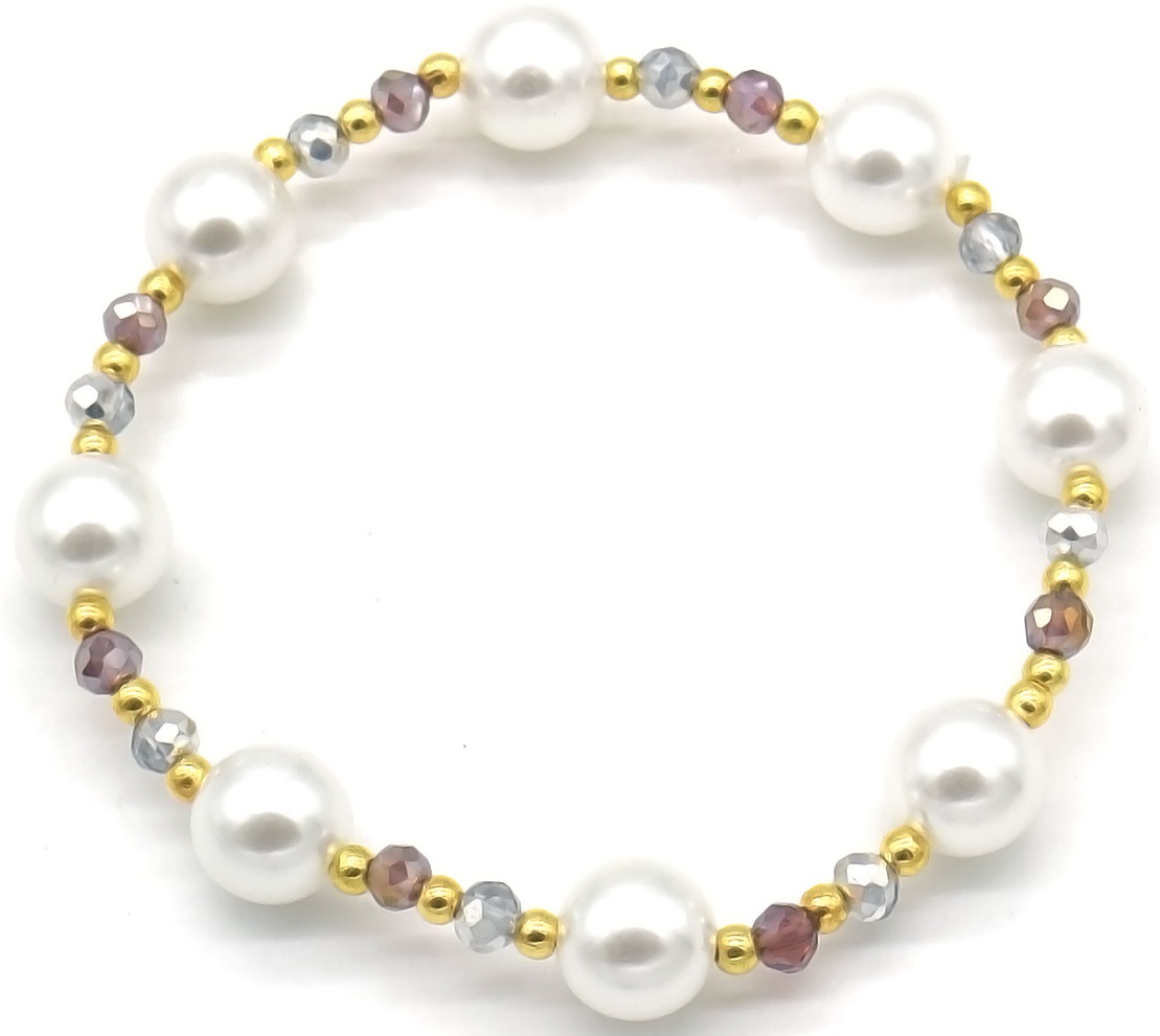 E-D11.1 B1670-021-1 Bracelet Pearls Purple