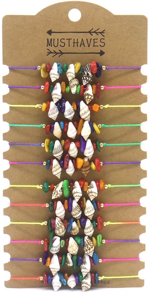 C-B11.2 B2434-006 Bracelet Set Shells 12pcs