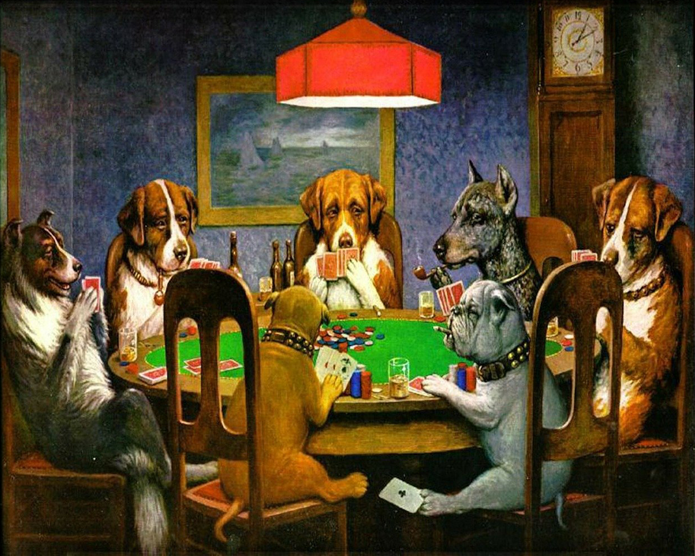 R-M4.1 GM002 Diamond Painting Set 50x40cm Dog Poker