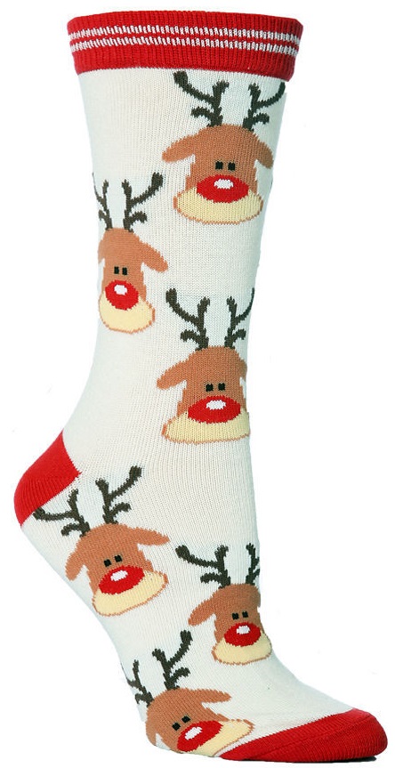 S-E2.1 SOCK023-001-Deer Pair of Socks Size 38-45 Christmas