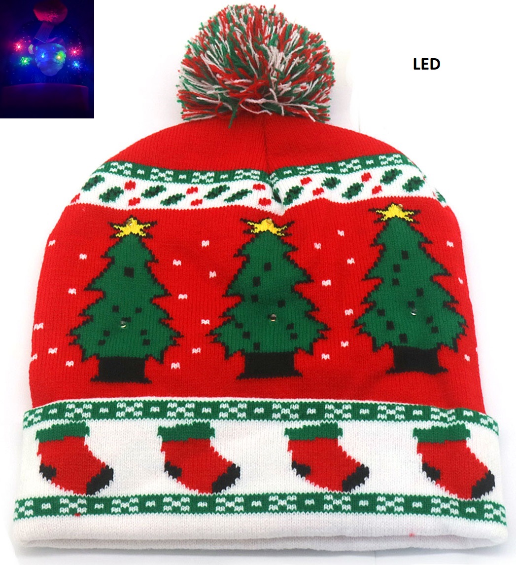 K-D2.2 HAT702-002 No. 5 Christmas Beanie with LED