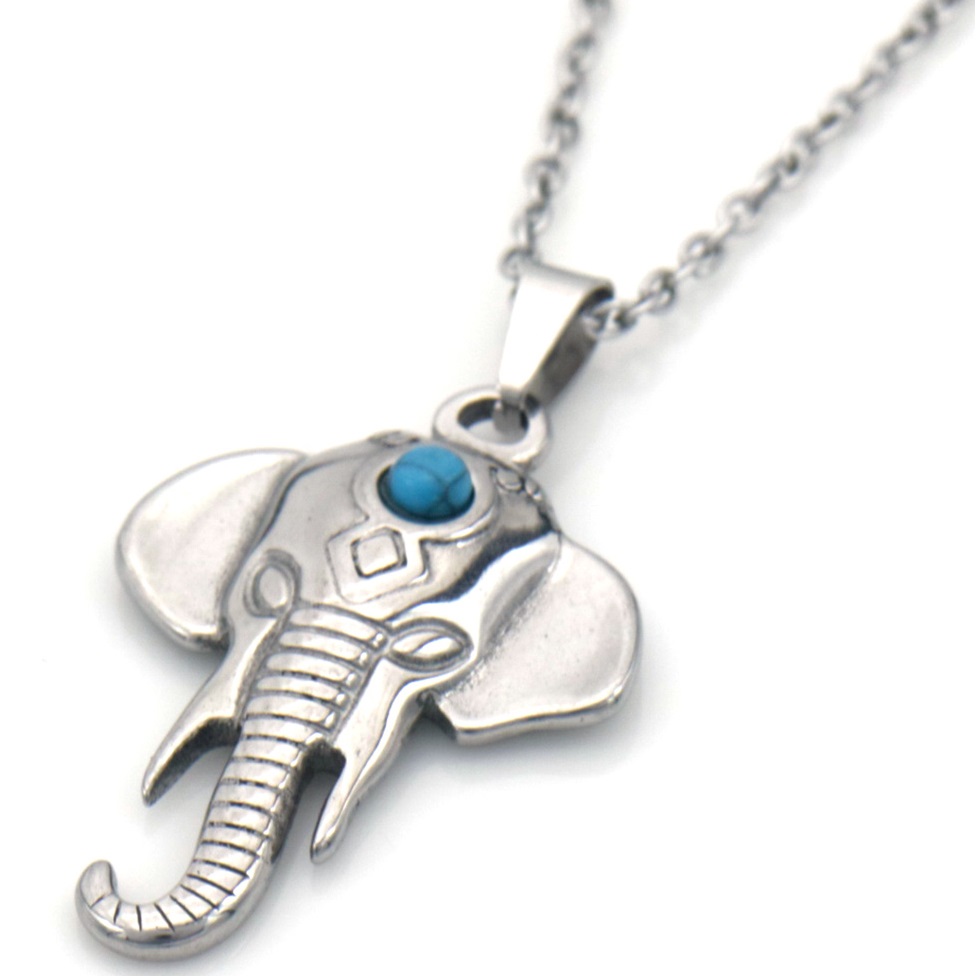 F-F6.5 N091-027S-1 S. Steel Necklace Elephant