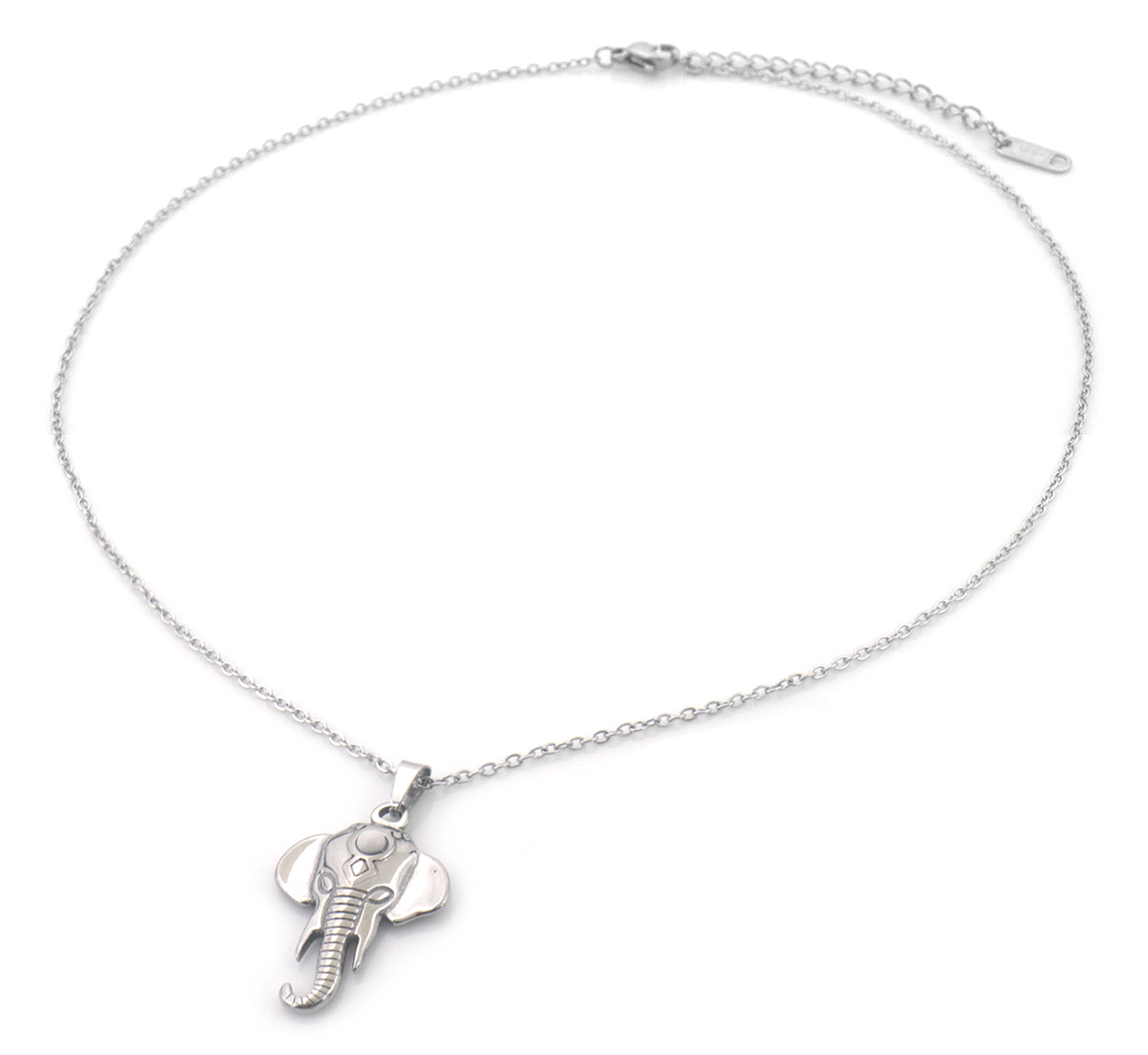 I-D17.1 N091-027S-3 S. Steel Necklace Elephant