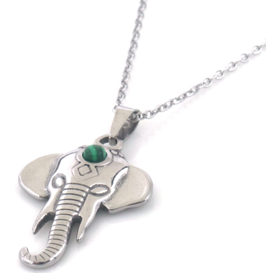 G-B4.1 N091-027S-2 S. Steel Necklace Elephant