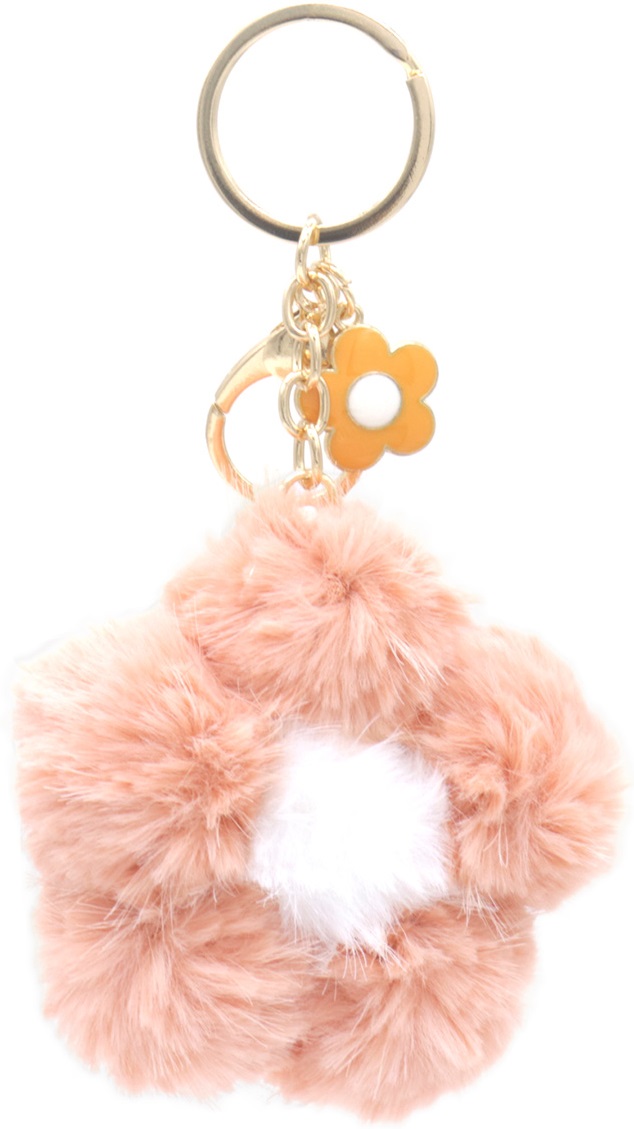 X-C6.2 KY2403-215-3 Keychain Fluffy Flower 7.5cm