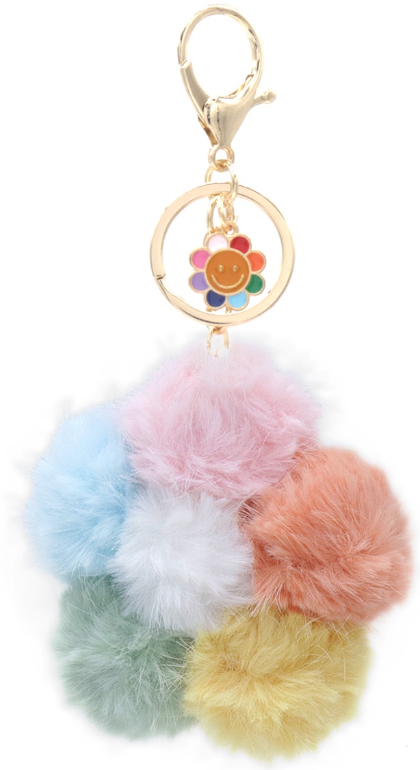 X-B6.3 KY2403-215-1 Keychain Fluffy Flower 7.5cm