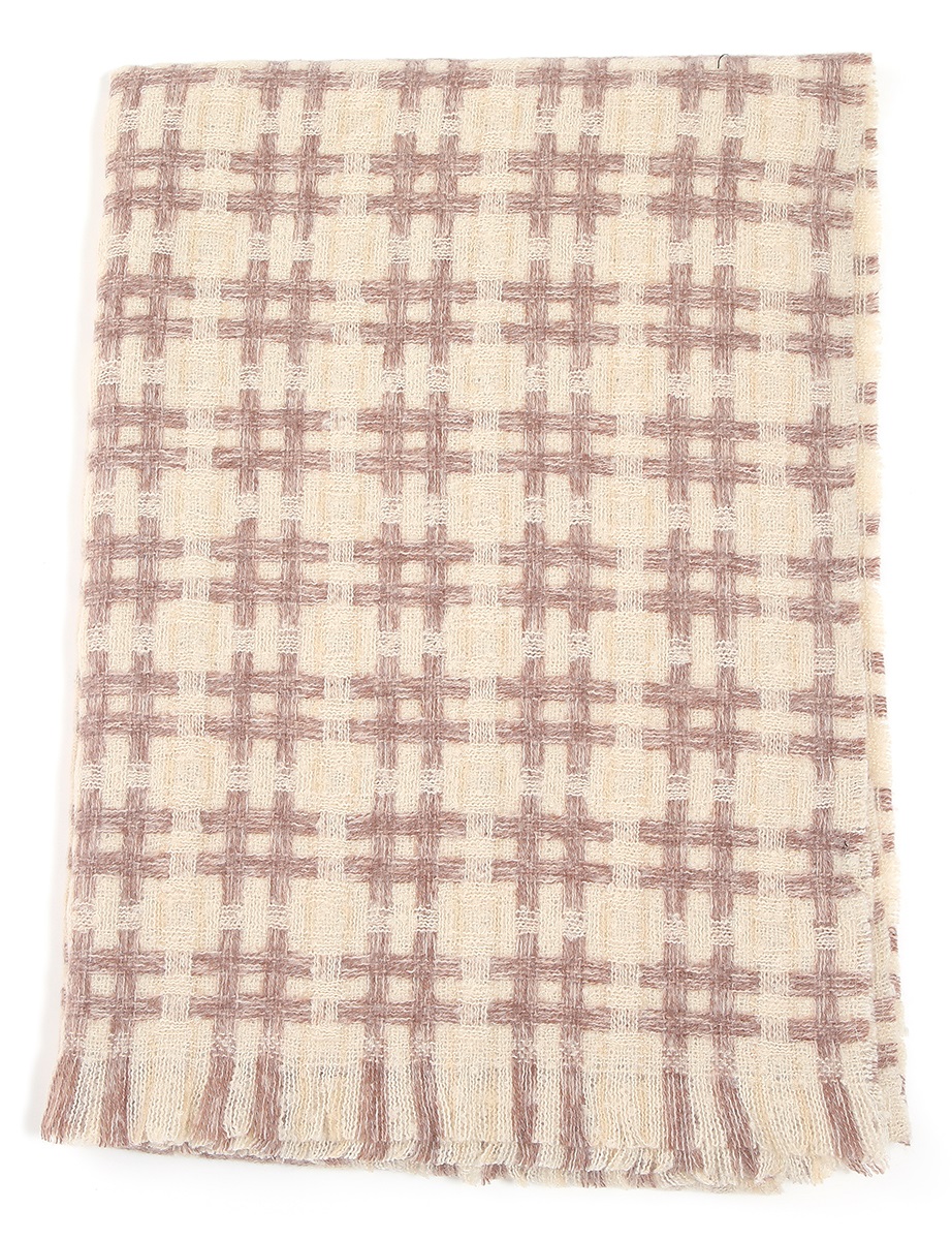 I-F1.1 SCARF705-006 No. 2 Scarf Checkered 190x65cm Brown-Beige