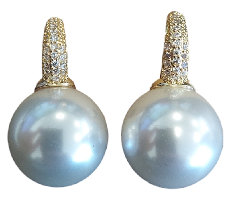 D-E15.3 E2458-022G Earrings Large Pearl 3cm