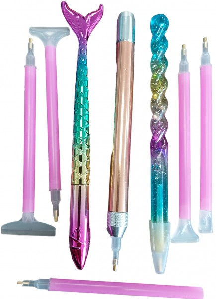 R-E6.1 Diamond Painting Pen Set  1pc with LED  8pcs