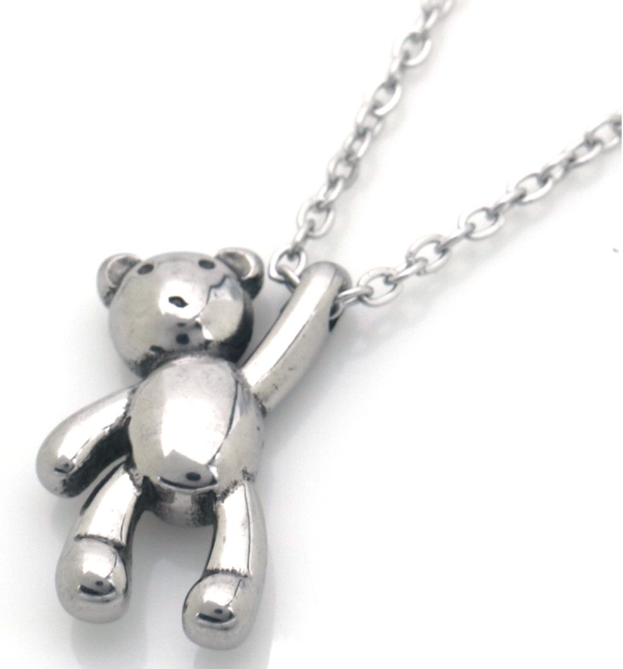 G-B17.1  N084-010S S. Steel Necklace Bear