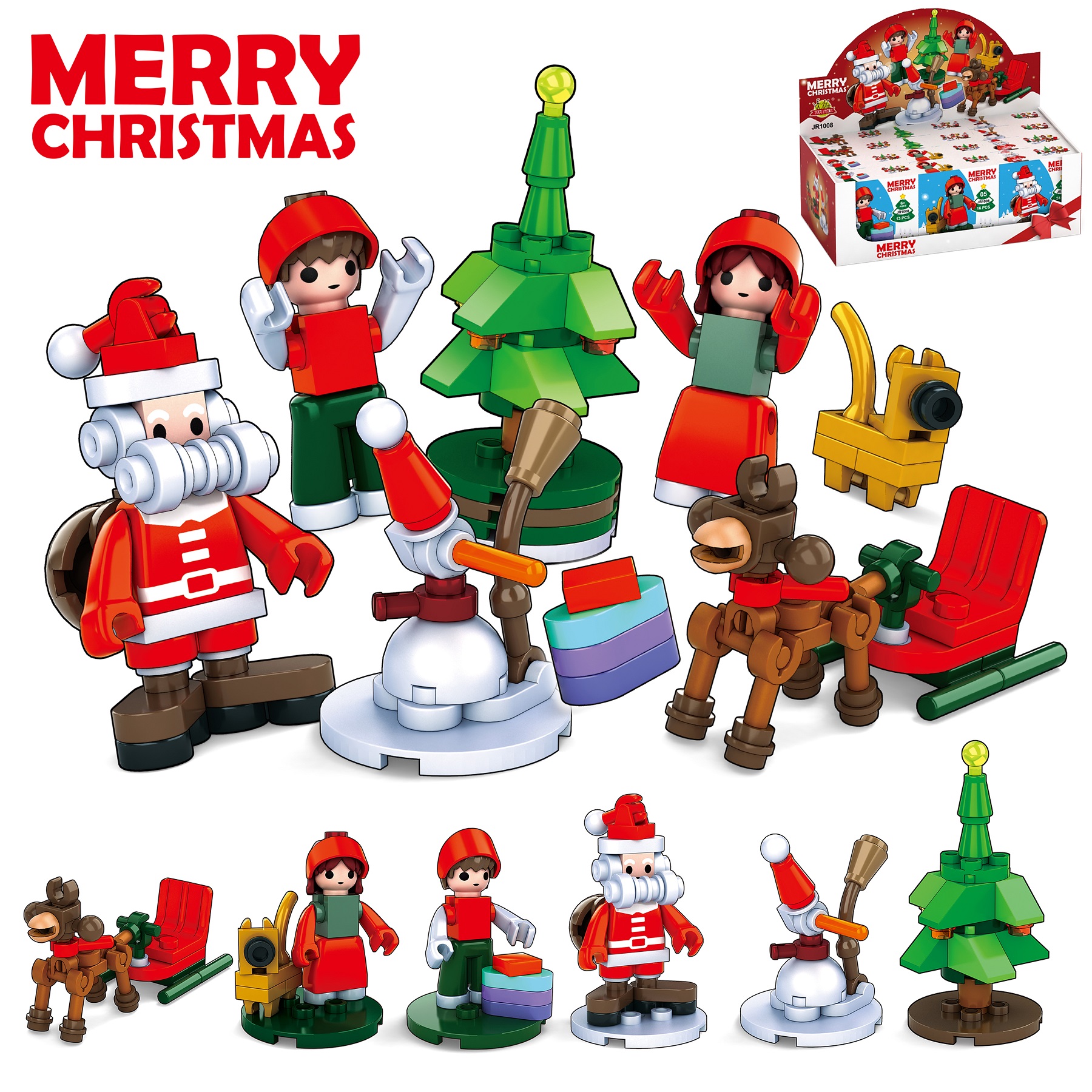 Y-C2.2 GC2432-086 Building Blocks Christmas Set - 12pcs