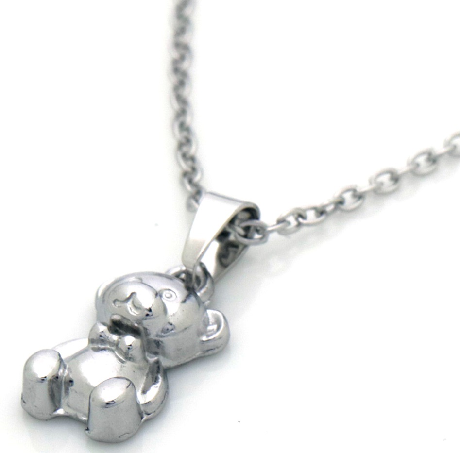 G-B4.5 N084-006S S. Steel Necklace Bear