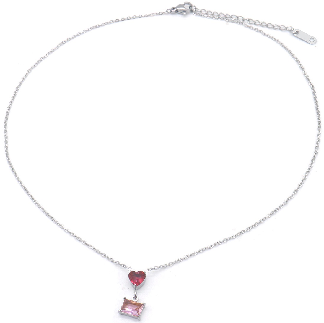 A-B21.2 N2457-009S S. Steel Necklace Heart