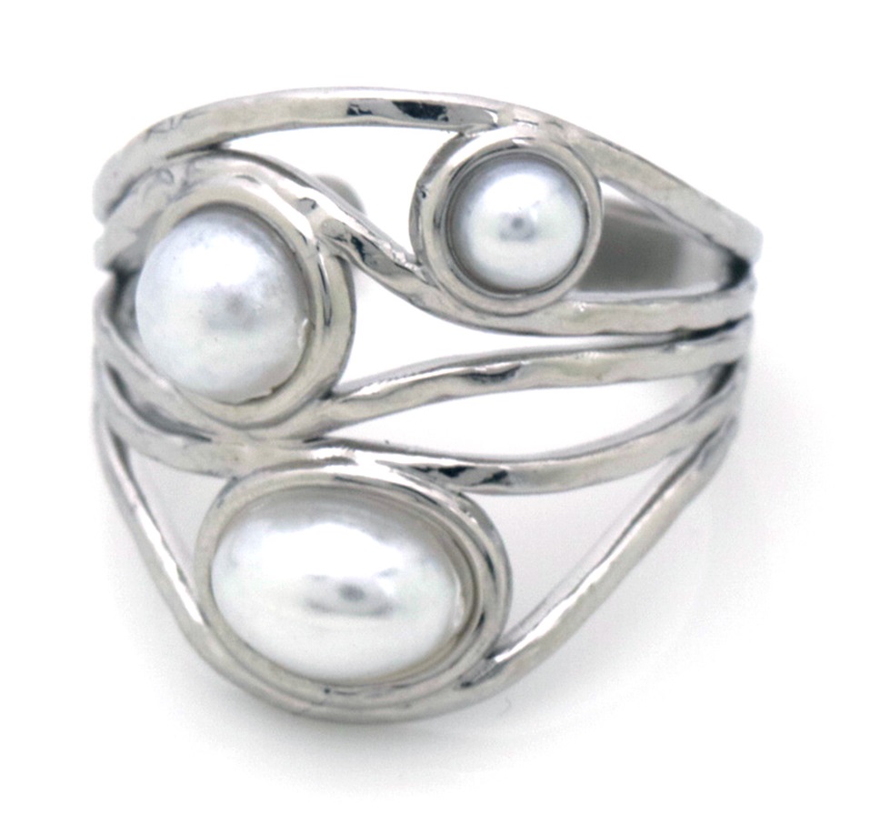 I-B19.2 R074-061S S. Steel Ring Pearls Adjustable