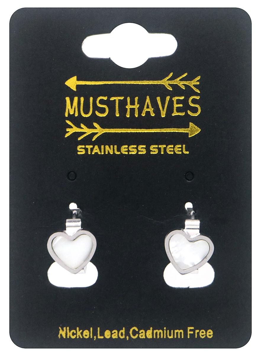 B-C4.2 E091-116S S. Steel Earrings MOP 1.2cm