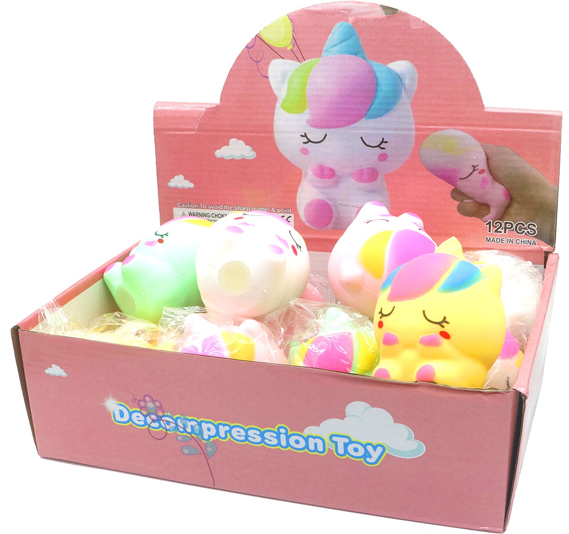 T-H8.2 T002-004 Squish Decompression Toy 10x7cm Unicorn - 12pcs