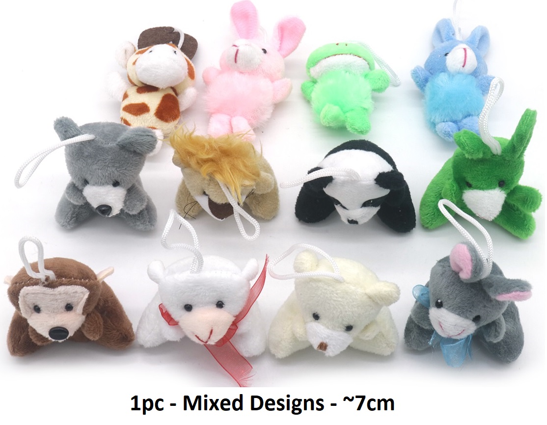 Q-P8.2 KY615-167 Small Plush Animal 7cm - Mixed Designs - 1pc