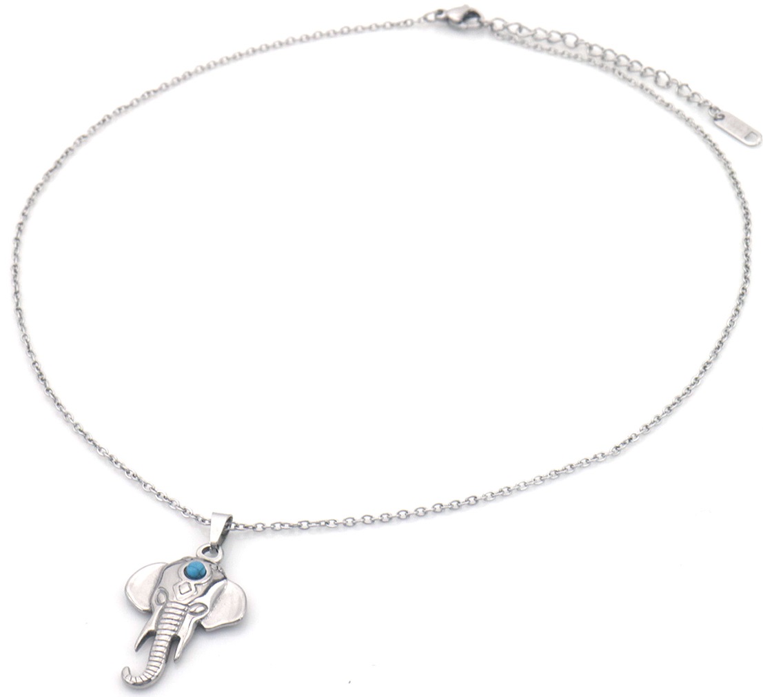 F-F6.5 N091-027S-1 S. Steel Necklace Elephant