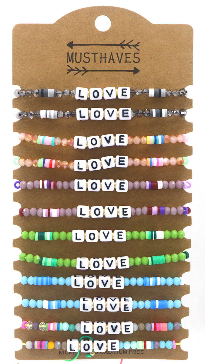 F-B13.1  B2343-011 Bracelet Set LOVE 12pcs