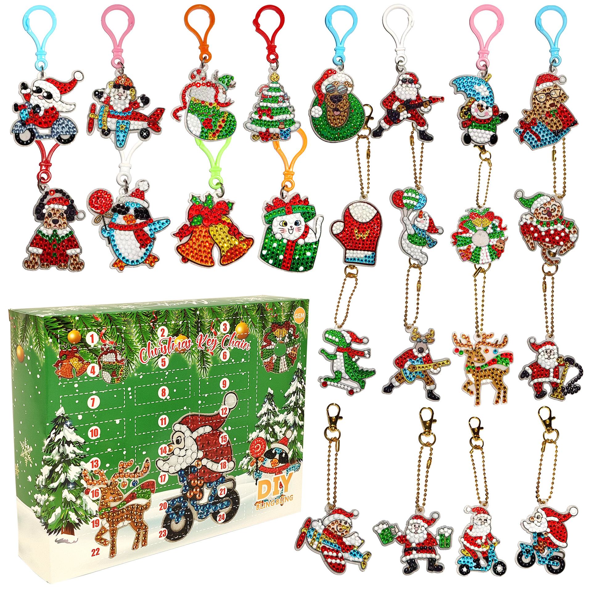 T-E3.1 GC2432-102 Diamond Painting  Keychains Advent Calender  27x21x6.5cm