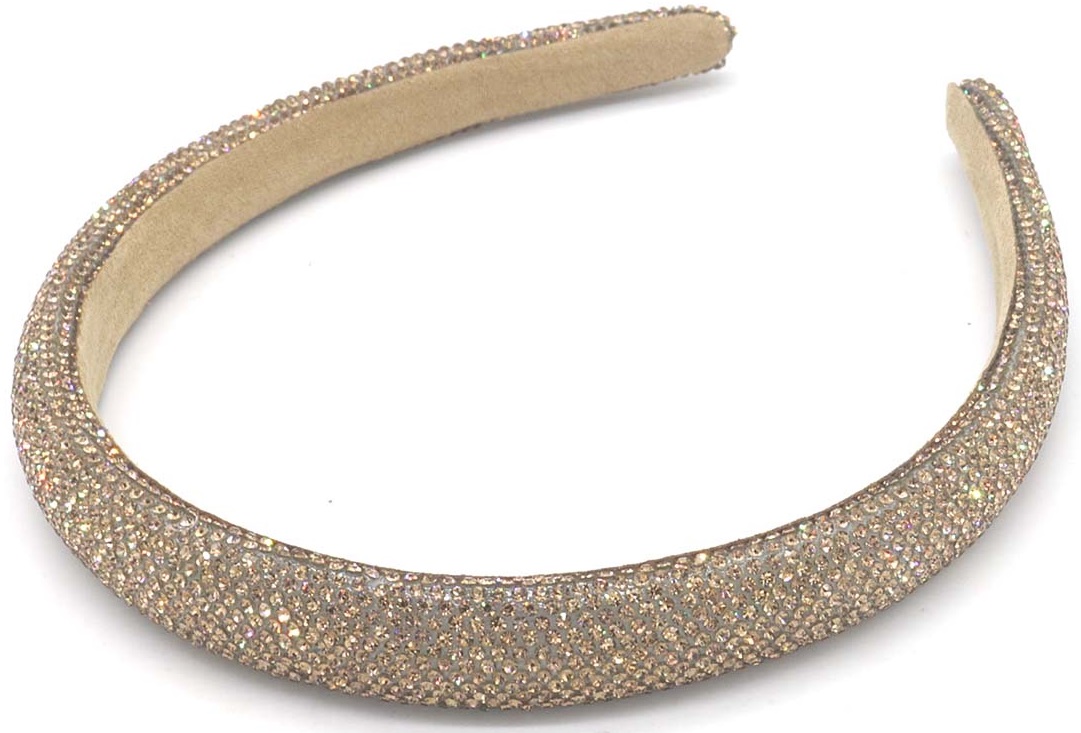 X-B4.2  H2458-013-4 Headband Crystals 1.8cm  Brown