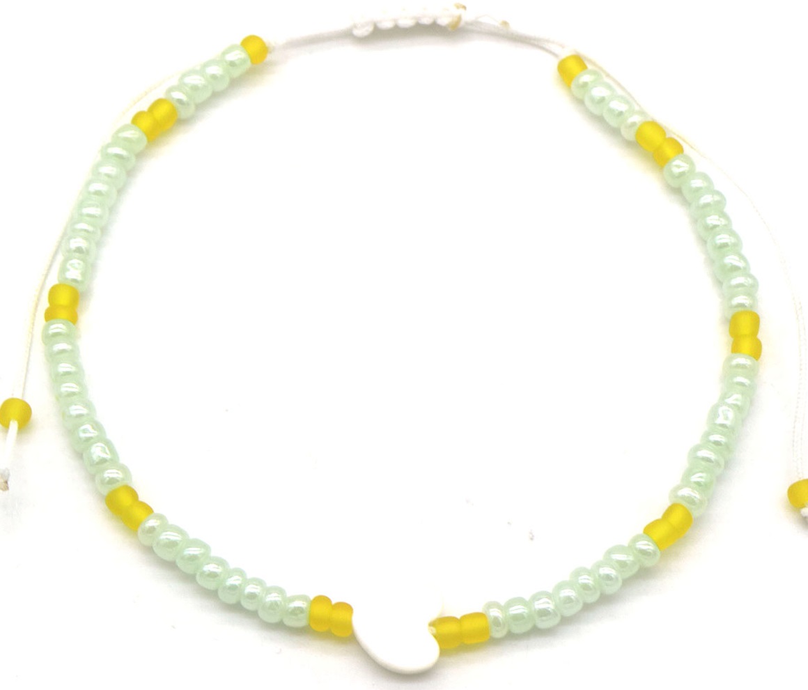 H-B15.2  ANK830-093-6 Anklet Heart Green